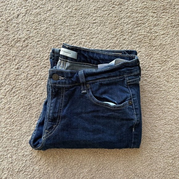 Levi 518 Jeans Womens 31x31 Superlow Bootcut Blue Dark Wash Denim Mid Rise - Picture 15 of 15